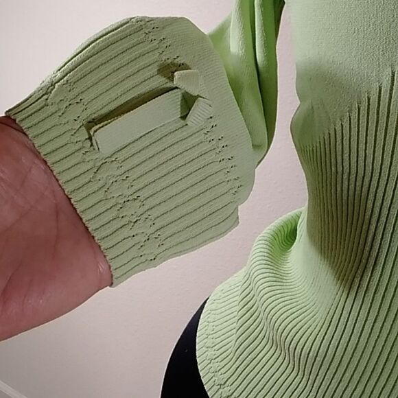 CYRUS GREEN RIBBED WOMEN BLOUSE SIZE S - Picture 3 of 9